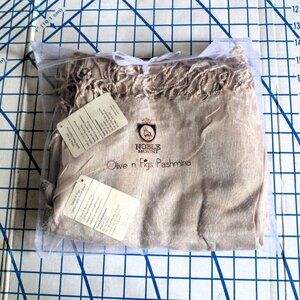 NWT Noble Mount Olive n Figs Ecru Pashmina & Matching Scarf Set
